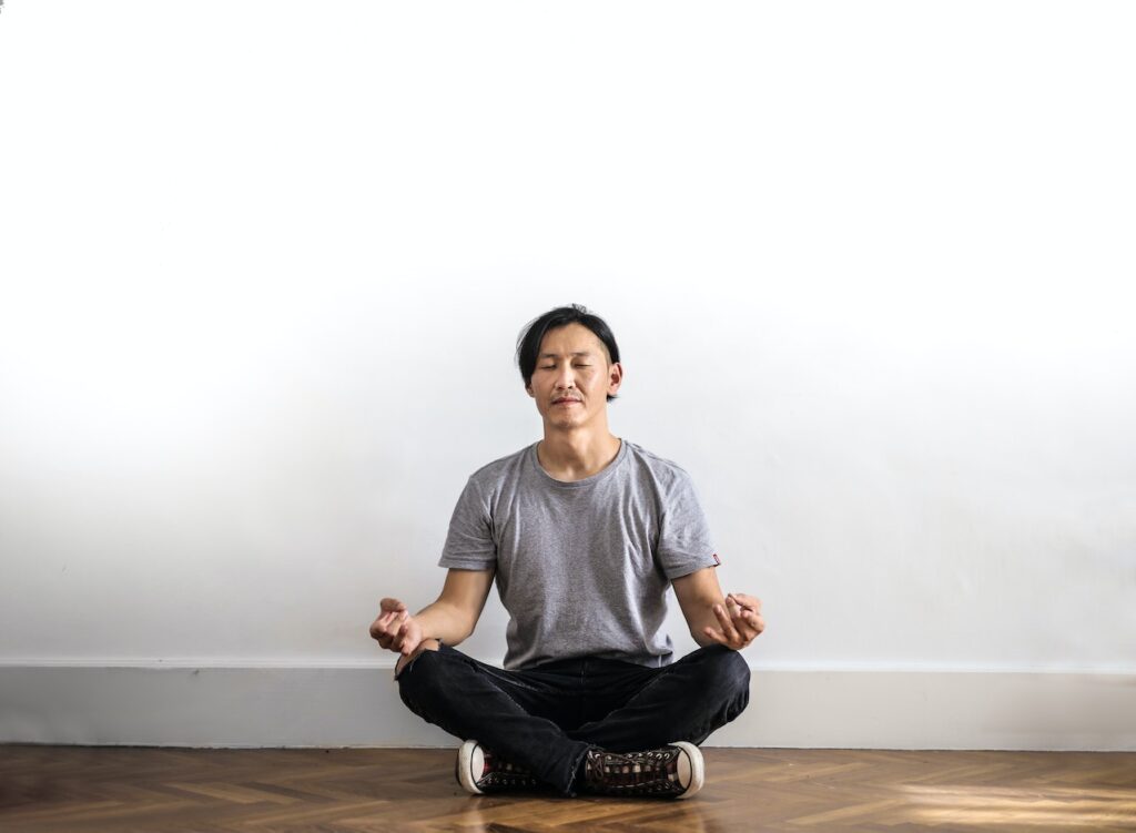 man meditating for mindfulness practice